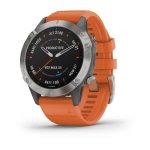Garmin Fenix 6 Sapphire - Titanium with Ember Orange Band