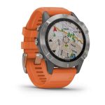 Garmin Fenix 6 Sapphire - Titanium with Ember Orange Band — изображение 3