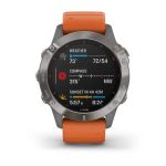 Garmin Fenix 6 Sapphire - Titanium with Ember Orange Band — изображение 4
