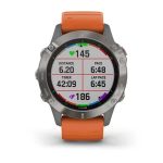 Garmin Fenix 6 Sapphire - Titanium with Ember Orange Band — изображение 5