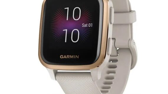 Garmin Venu SQ Music Edition - Rose Gold Aluminium Bezel with Light Sand Case