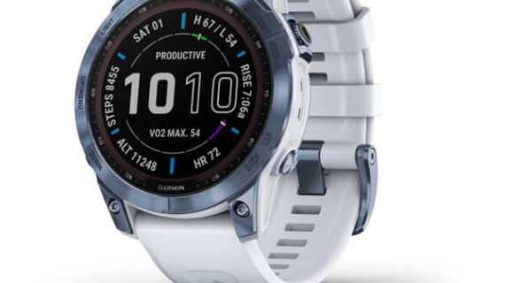 Fenix 7 Sapphire Solar - Mineral Blue DLC Titanium with Whitestone Band