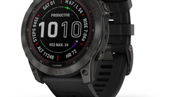 Fenix 7x Sapphire Solar - Carbon Gray DLC Titanium with Black Band