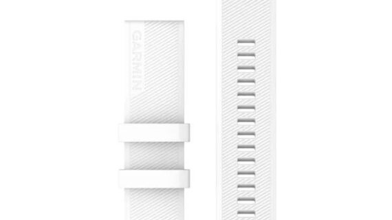 Ремешок силиконовый Garmin QuickFit 22 mm - White with Black Stainless Steel Hardware