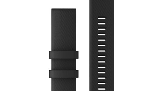 Ремешок силиконовый Garmin QuickFit 22 mm - Black with Black Stainless Steel Hardware