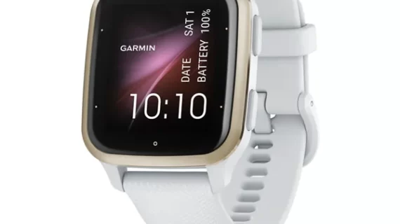 Garmin Venu Sq 2 - Cream Gold Aluminum Bezel with White Case and Silicone Band