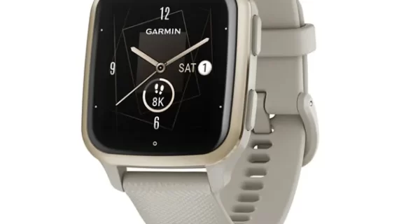 Garmin Venu Sq 2 – Music Edition Cream Gold Aluminum Bezel with French Gray Case and Silicone Band