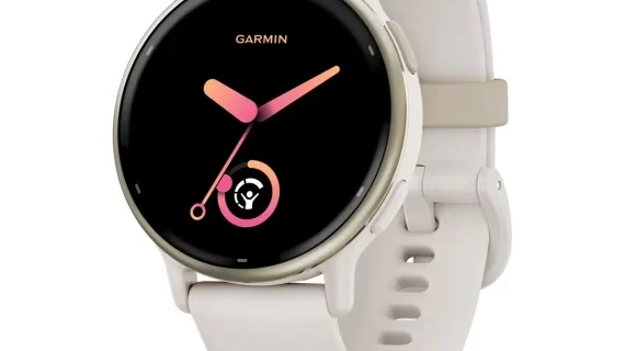 Garmin vivoactive 5 - Cream Gold Aluminum Bezel with Ivory Case and Silicone Band