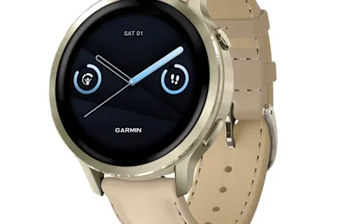 Venu 4 – 41 mm Lunar Gold with Bone Silicone Band and Light Sand Leather Band